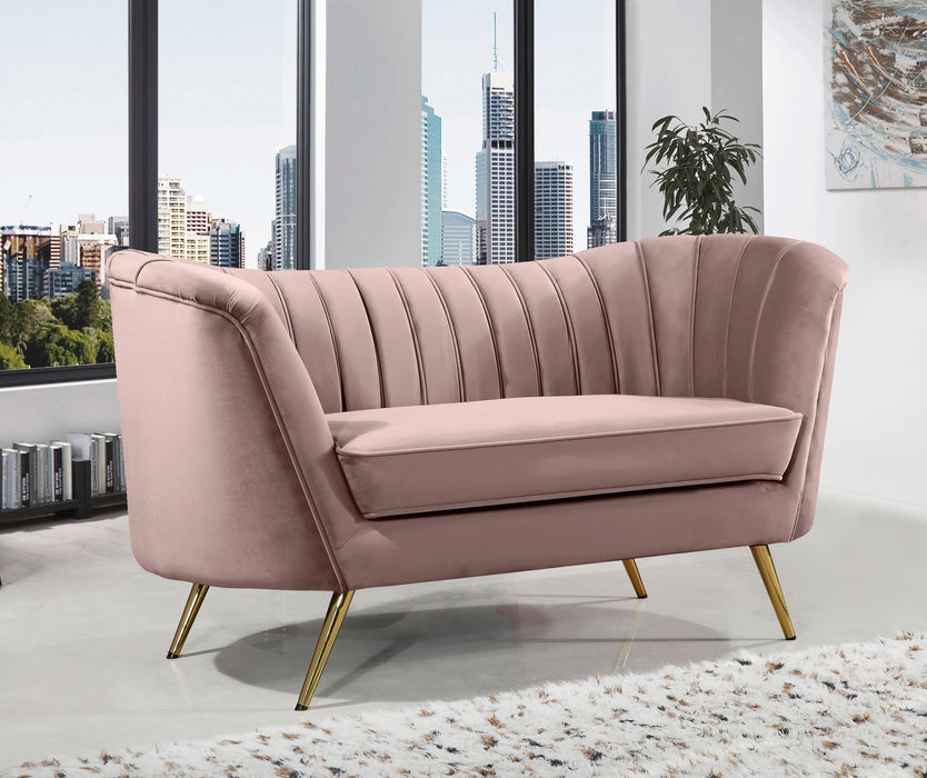 Margo Pink Velvet Loveseat