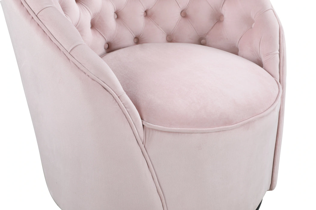Alessio Pink Velvet Accent Chair