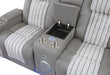 U8000 Pwr Console Rec Loveseat with PHR, LED and Speaker