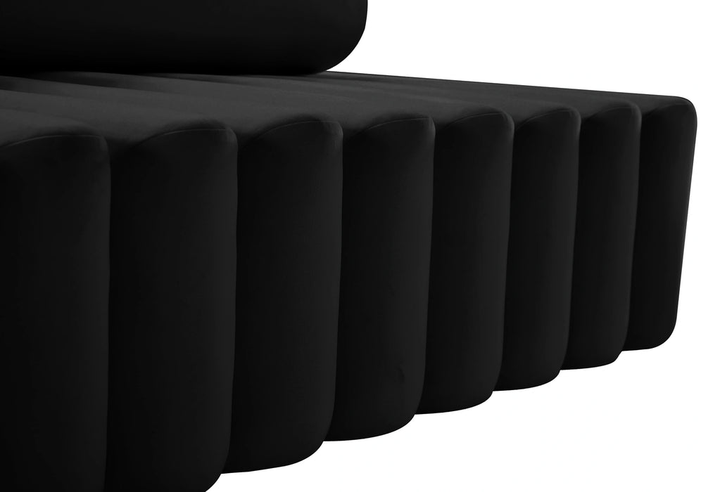 Melody Black Velvet Loveseat