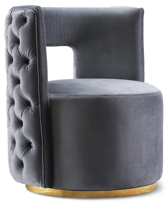 Theo Grey Velvet Accent Chair