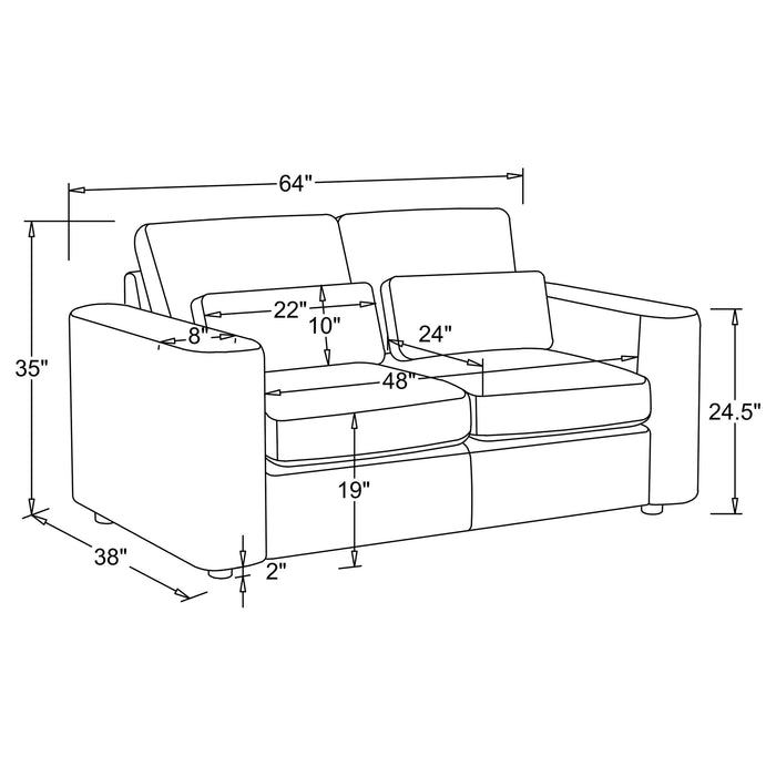 Amador Track Arm Loveseat