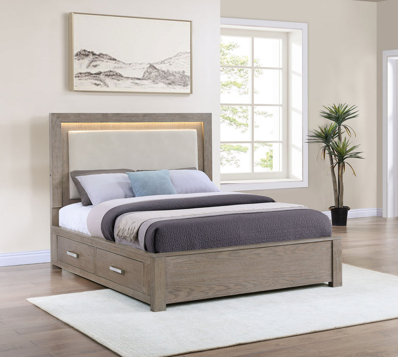 Kenora Panel Platform Storage Bed with LED Lighting
