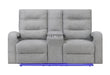 U6611 Grey 15 Power Console Reclining Loveseat with LED