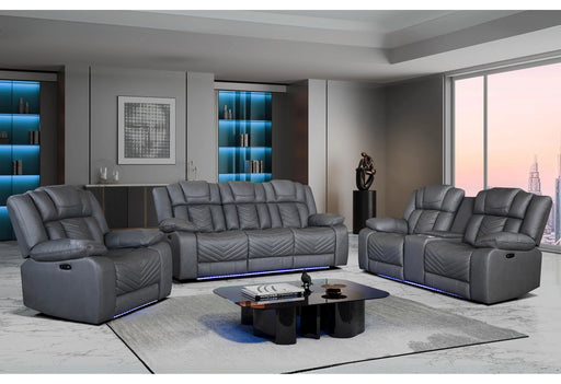 U7068 Grey 10 Pwr Rec Sofa/Pwr Console Rec Loveseat/Pwr Recliner W/LED