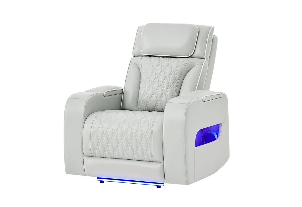 U8611 Blanche Power Recliner with Power Headrest and LED