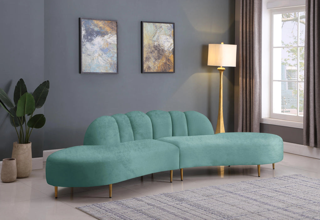 Divine Mint Velvet 2pc. Sectional