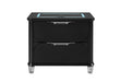 Lando Black Nightstand with Speaker and Wireless Charging Platform