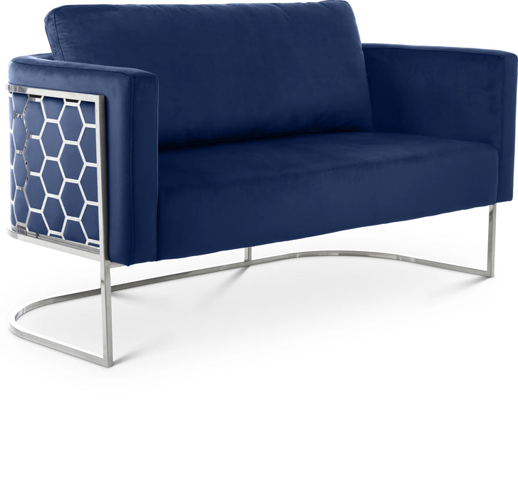 Casa Navy Velvet Loveseat