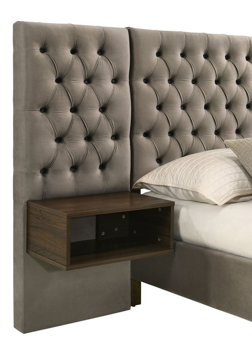 Marley Wall Panel Platform Bed with Attached Nightstands