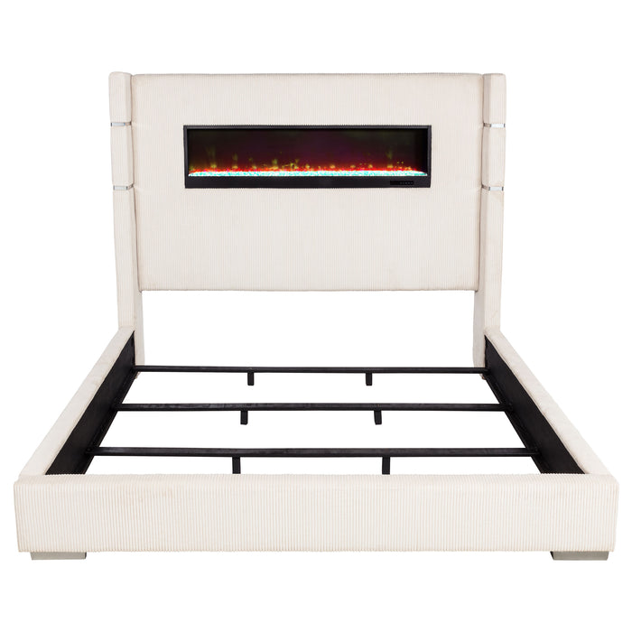 Tisdall Wingback Bed with Flame Visualizer