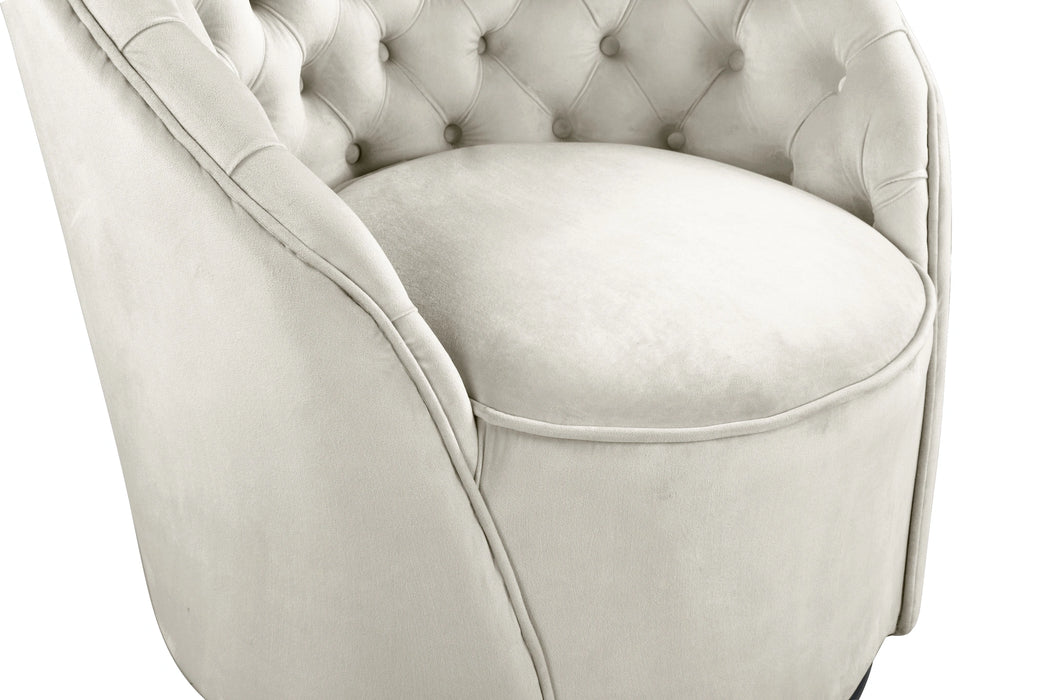 Alessio Cream Velvet Accent Chair
