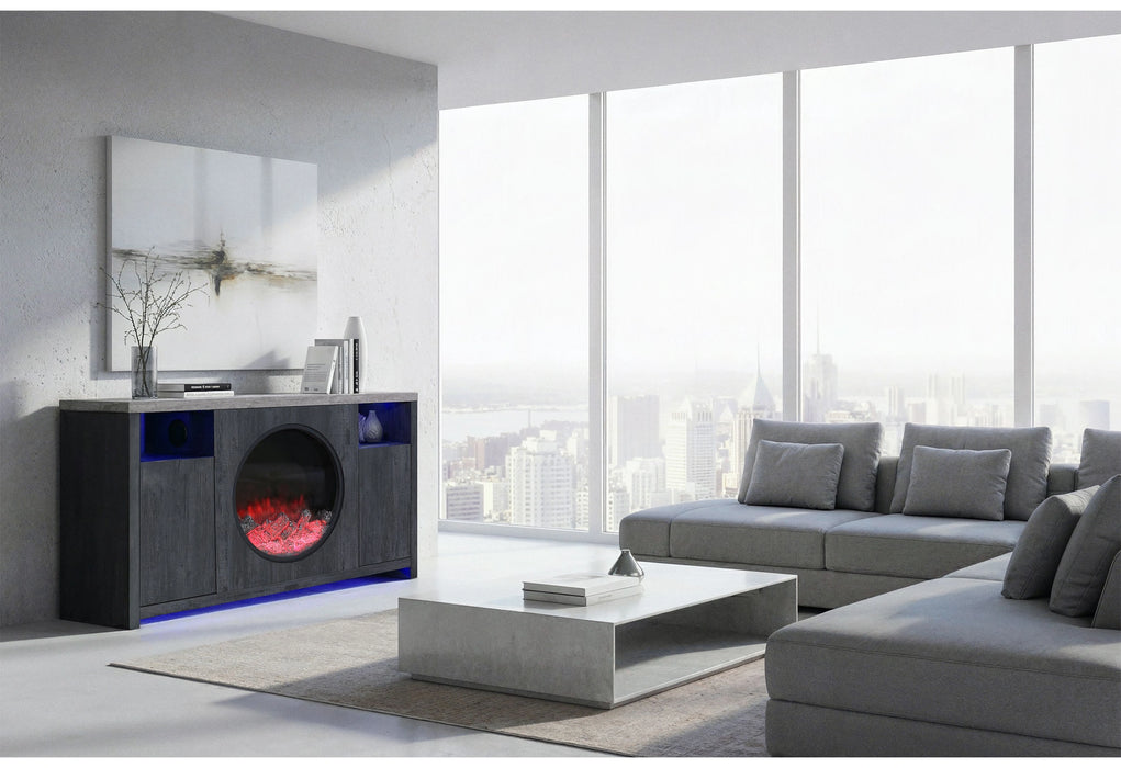 Nyla Grey 60" Entertainment Unit with Speakers and LED