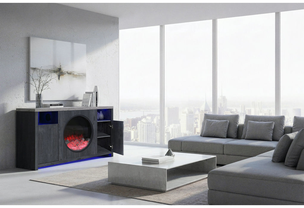 Nyla Grey 60" Entertainment Unit with Speakers and LED
