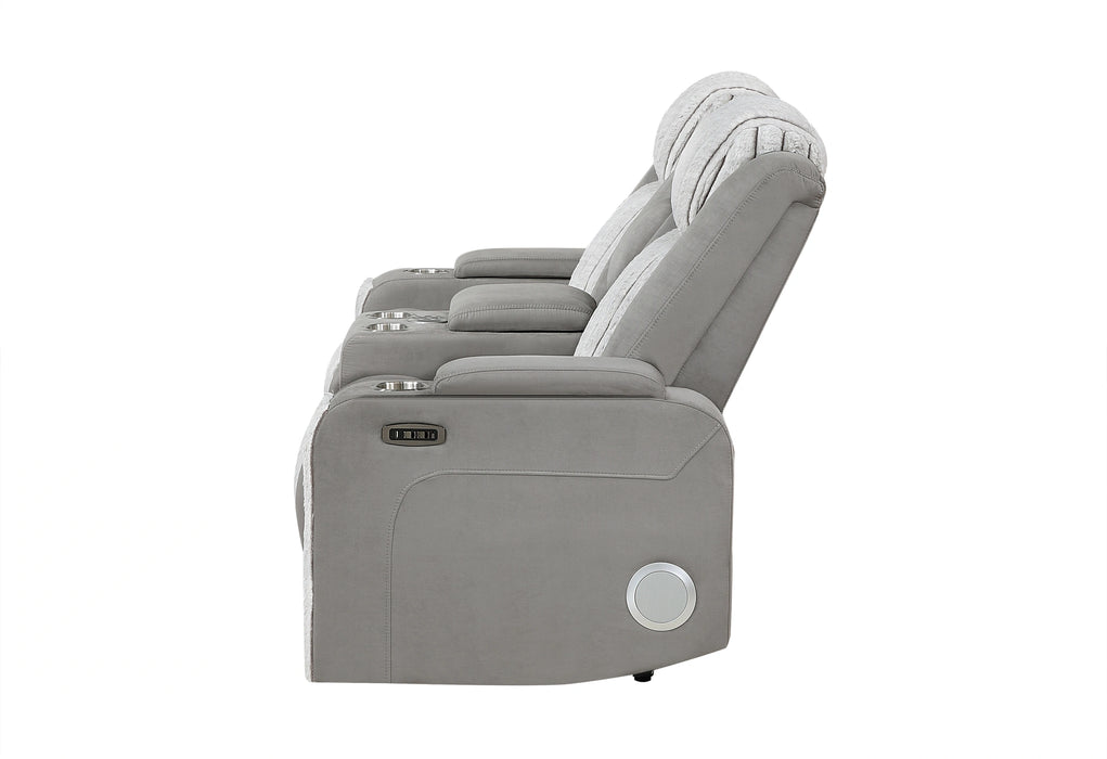 U8000 Pwr Console Rec Loveseat with PHR, LED and Speaker