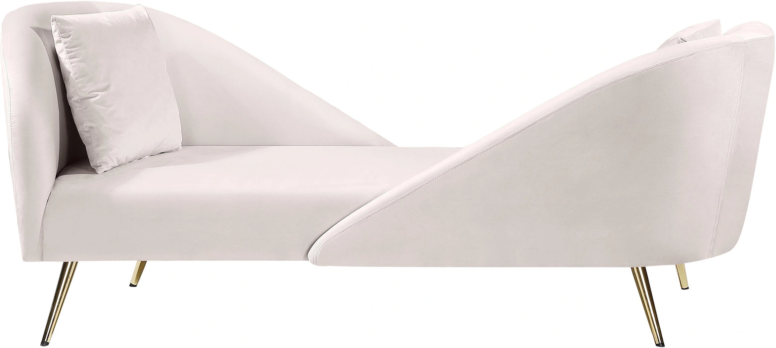 Nolan Cream Velvet Chaise