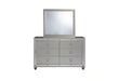 Riley Silver King Bed, 2 Dressers, Mirror and 2 Nightstands