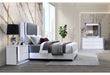 Ylime Smooth White Bed with LED Fully Slatted