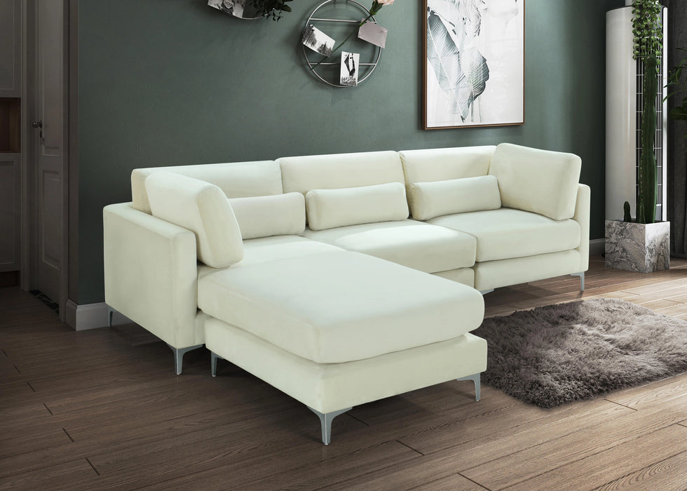 Julia Cream Velvet Modular Sectional (4 Boxes)