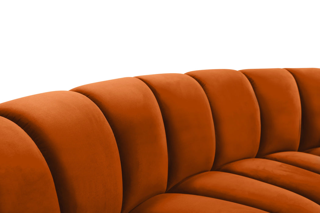 Infinity Cognac Velvet 10pc. Modular Sectional