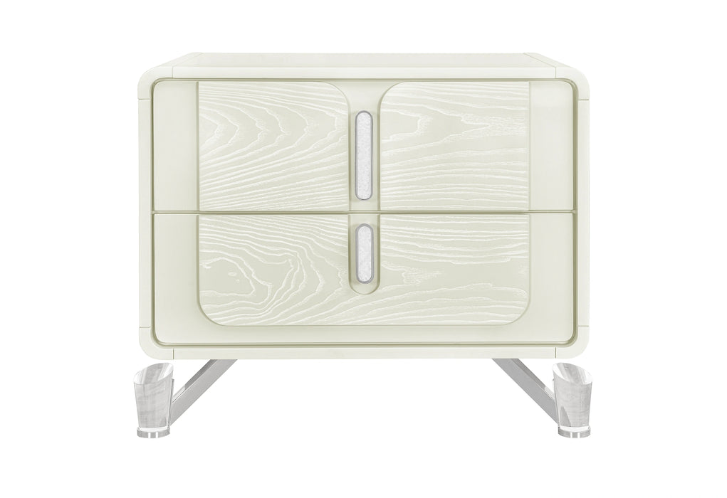 Lyra Beige Nightstand with USB