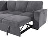 U2660 Grey Sectional W/O Chaise and W/ Pullout Sofa Bed