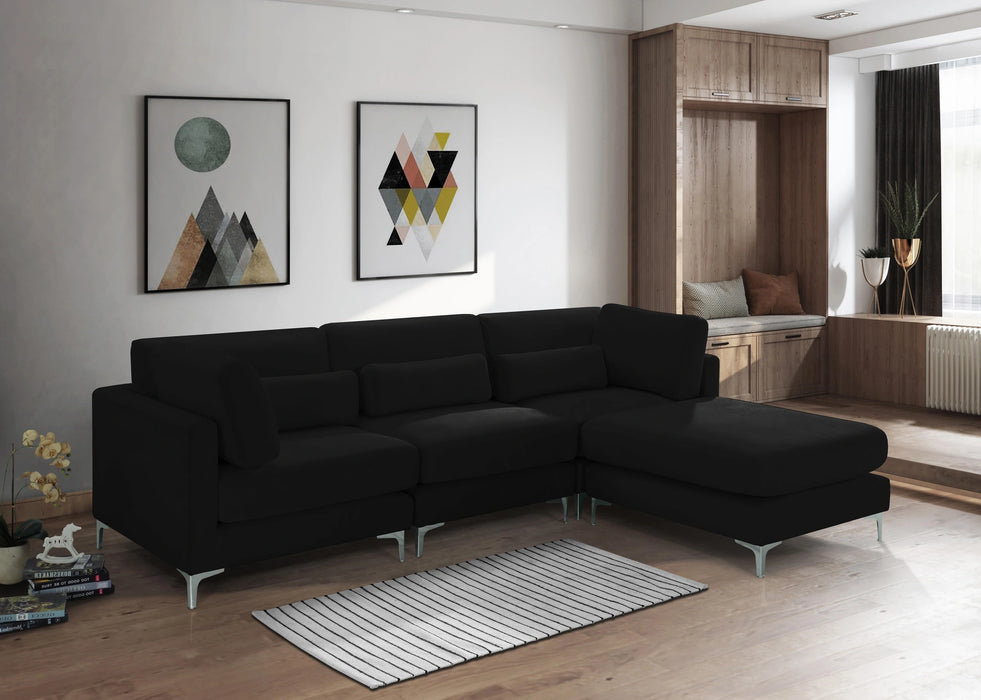Julia Black Velvet Modular Sectional (4 Boxes)