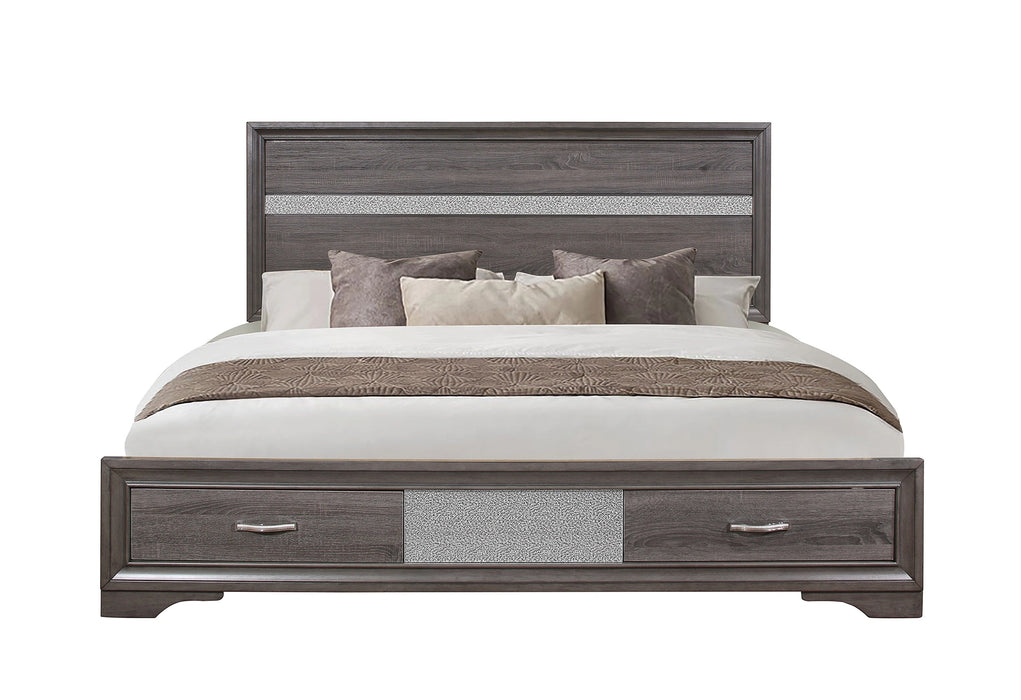 Seville Grey Bed Dresser Mirror Nightstand