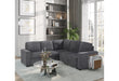 U2660 Grey Sofa Bed Sectional W/O Chaise and W/O Pullout