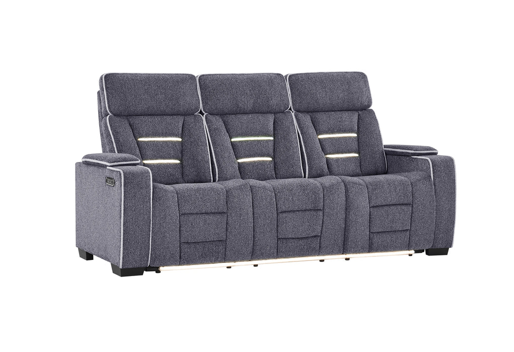 U1895 Grey P2 Reclining Sofa with IS and LED