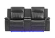 U8879 Charcoal Pwr Rec Sofa/Pwr Con Rec Loveseat/Pwr Rec W/LED & Gl Ss