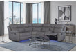 U6026 Grey Pu 46A Right Side Facing Sectional with LED and Speaker