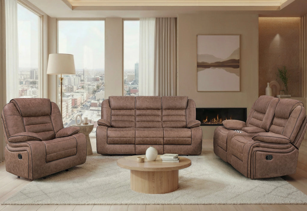U2250 Brown Console Reclining Loveseat