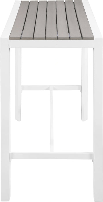 Nizuc Grey manufactured wood Outdoor Patio Aluminum Rectangle Bar Table