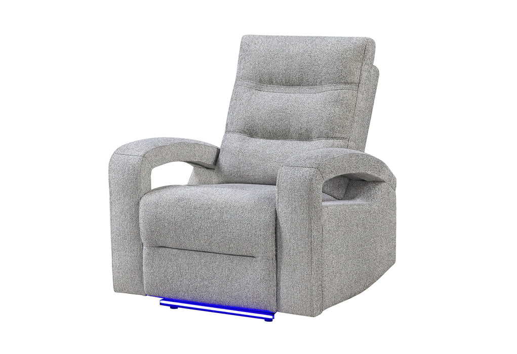 U6611 Grey 15 Power Recliner with LED