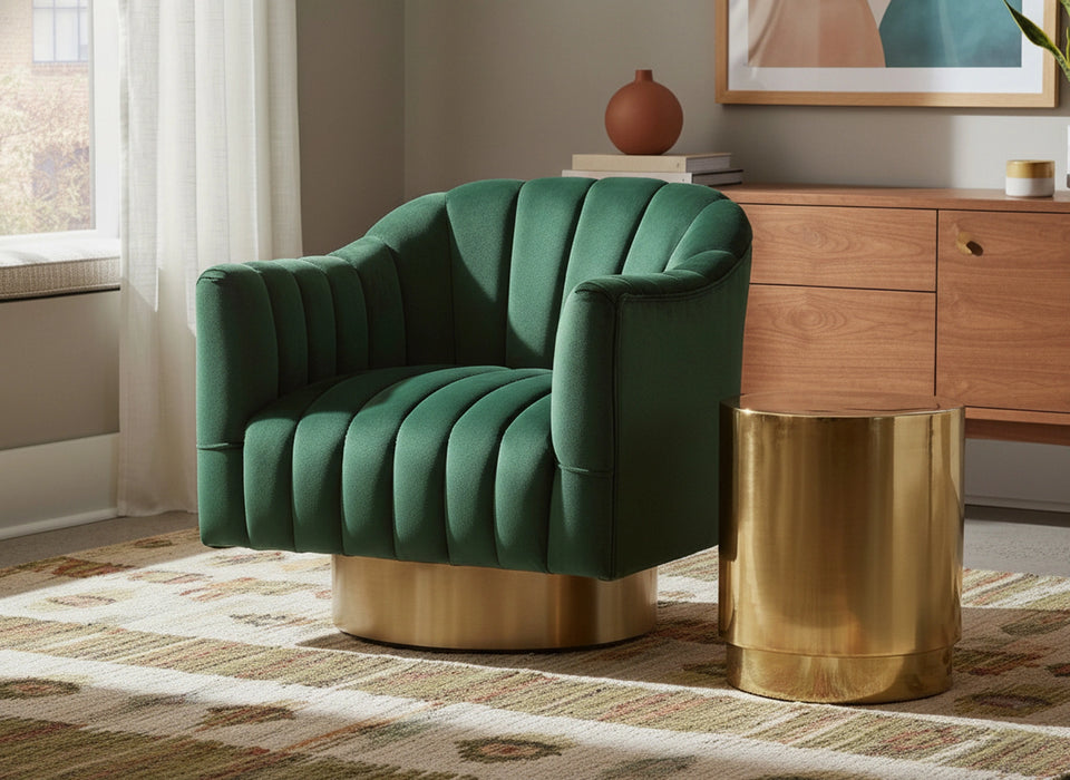 Farrah Green Velvet Accent Chair