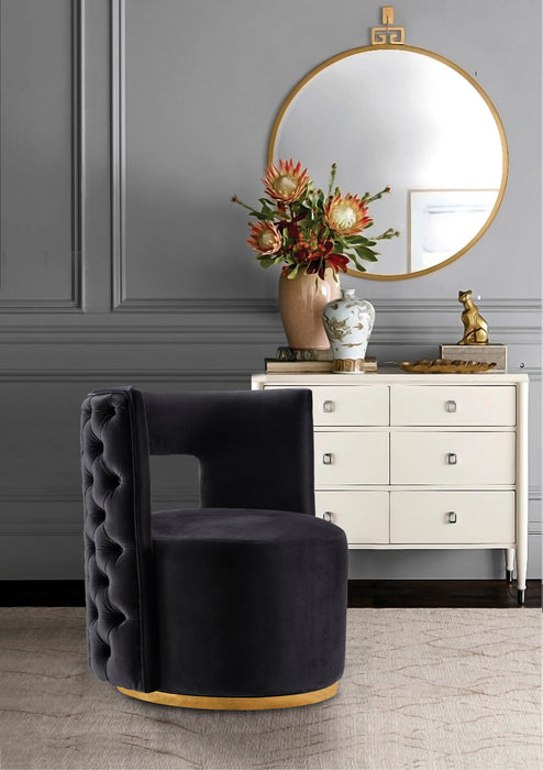 Theo Black Velvet Accent Chair