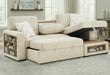 U0222 Ivory Pull Out Sofa Bed with Speaker and 2 Pillows