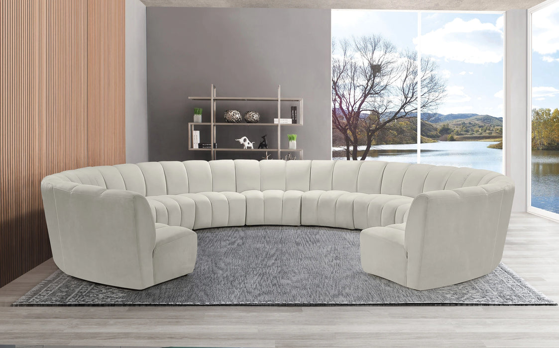 Infinity Cream Velvet 11pc. Modular Sectional
