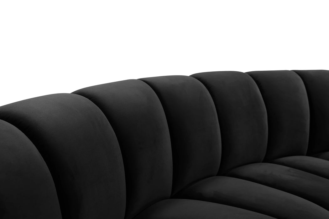 Infinity Black Velvet 11pc. Modular Sectional