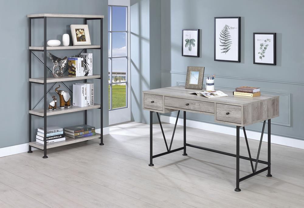 Analiese 4-shelf Open Bookcase Grey Driftwood