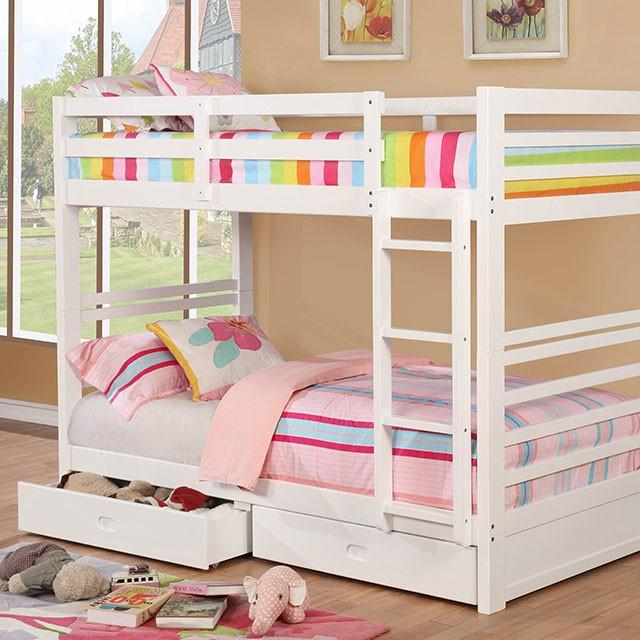 California IV White Twin/Twin Bunk Bed