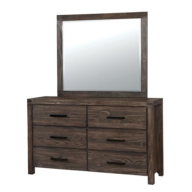 Rexburg Wire-Brushed Rustic Brown Mirror