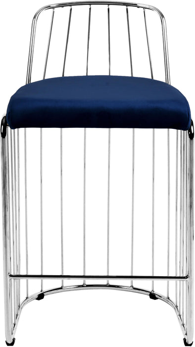 Gio Navy Velvet Stool