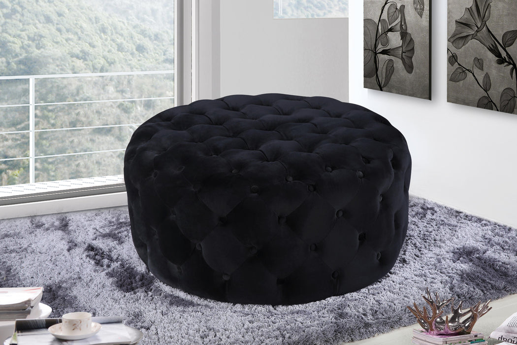 Addison Black Velvet Ottoman/Bench - D&N Furniture (PA)