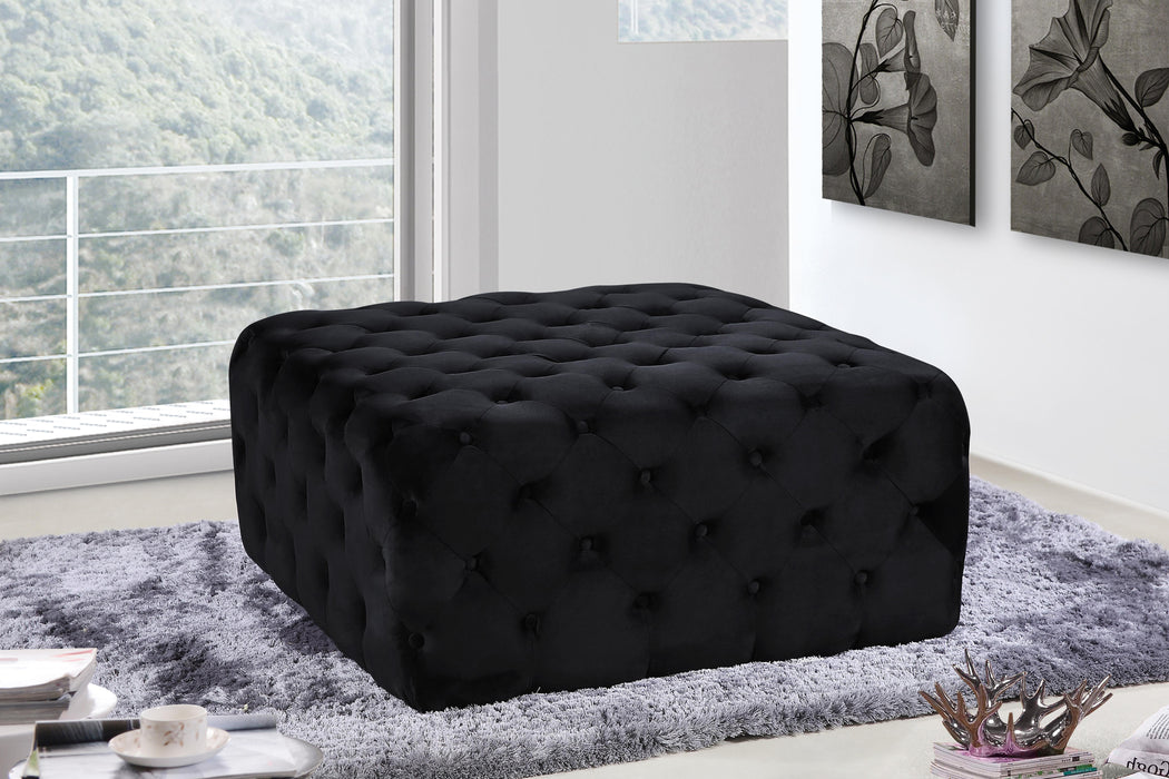 Ariel Black Velvet Ottoman/Bench - D&N Furniture (PA)