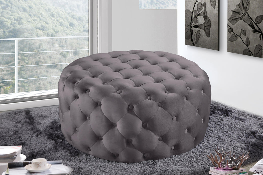 Addison Grey Velvet Ottoman/Bench - D&N Furniture (PA)
