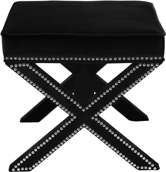 Nixon Black Velvet Ottoman/Bench - D&N Furniture (PA)