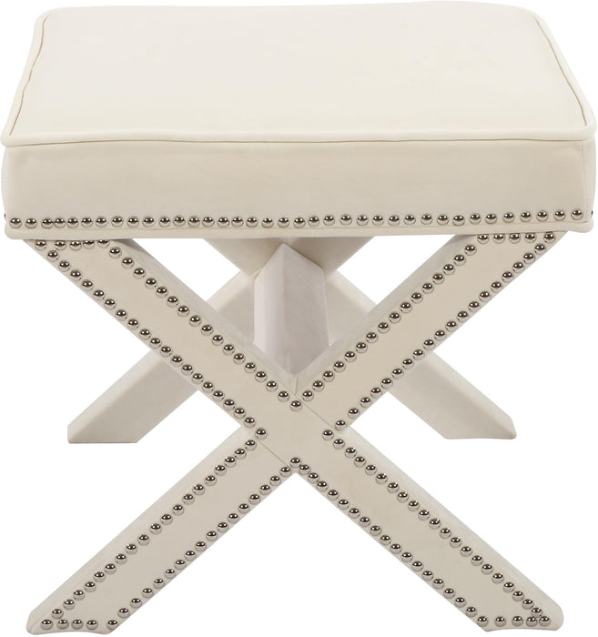 Nixon Cream Velvet Ottoman/Bench - D&N Furniture (PA)