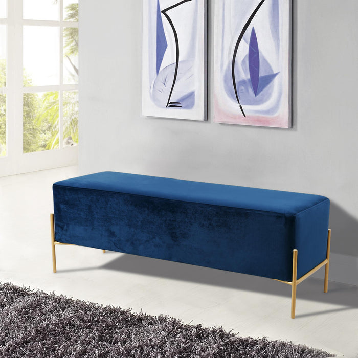 Isla Navy Velvet Bench - D&N Furniture (PA)